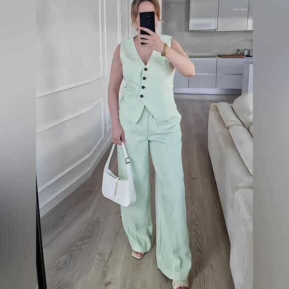 NWT Zara Women's light Green Suit size XS - Picture 6 of 15